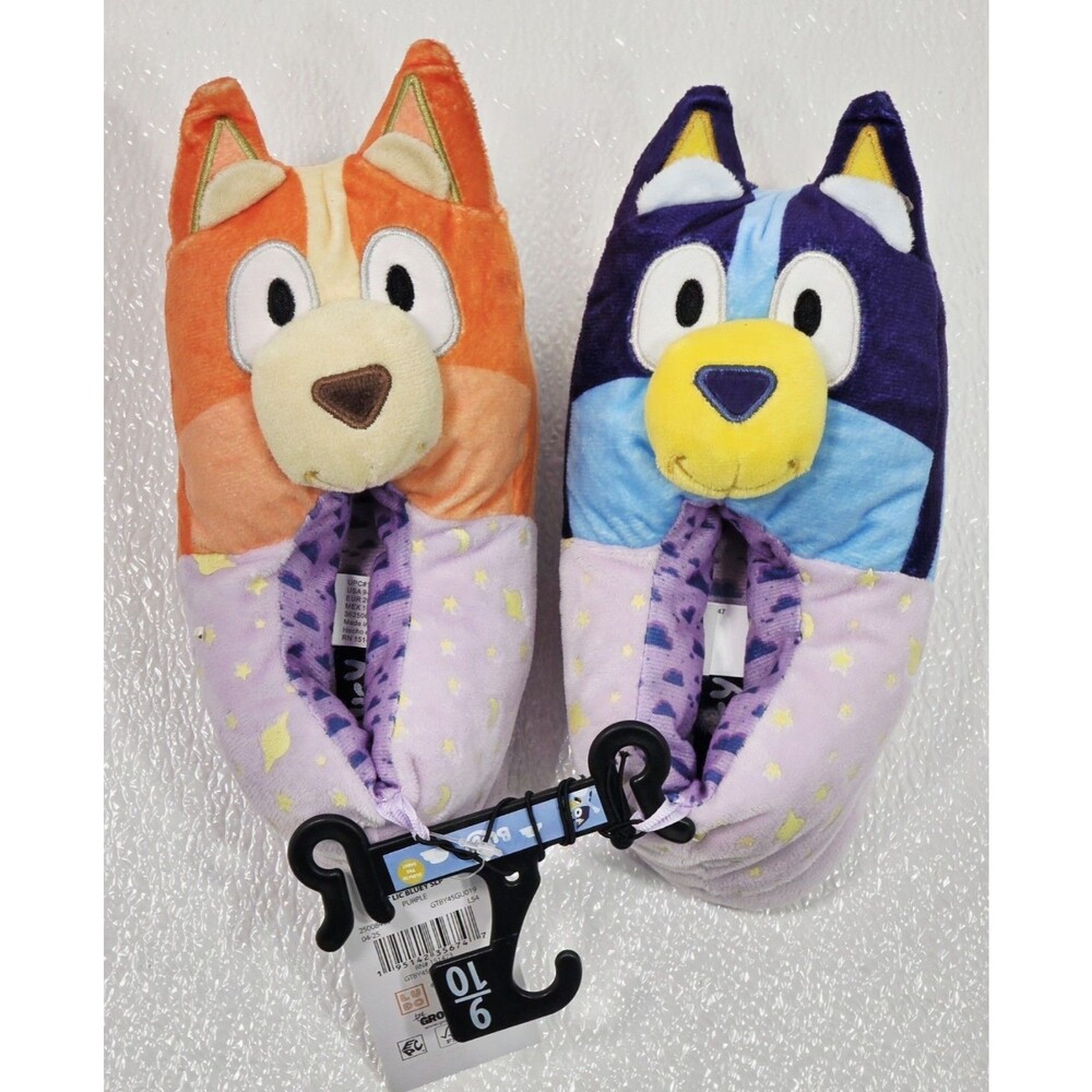 Bluey Kids Toddler Size 9/10 Glow in The Dark Slipper Warm Bluey Bingo New